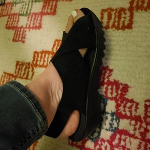 Skechers Perforated Suede Slingback Demi-Wedges 11